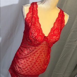 Red Heart Lingerie with Thong